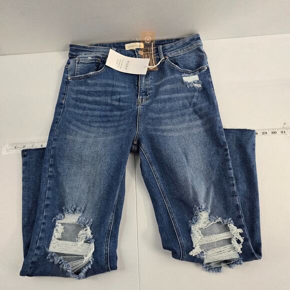 Risen Los Angeles Denim - Women's Blue Distressed Skinny Jeans
